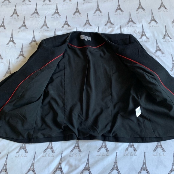 LAURA PETITES BLACK JACKET WITH LEATHER DETAILS SIZE 8 - Picture 6 of 7